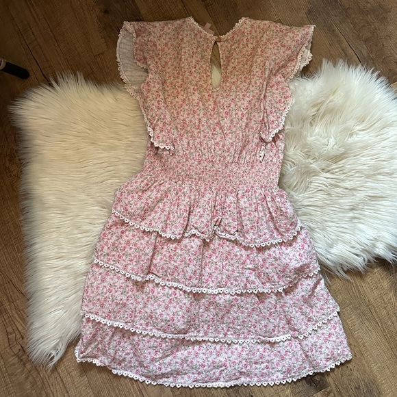 SHOW ME YOUR MUMU Sweet Ruffle Mini Dress In Little Rose Floral - Picture 8 of 8